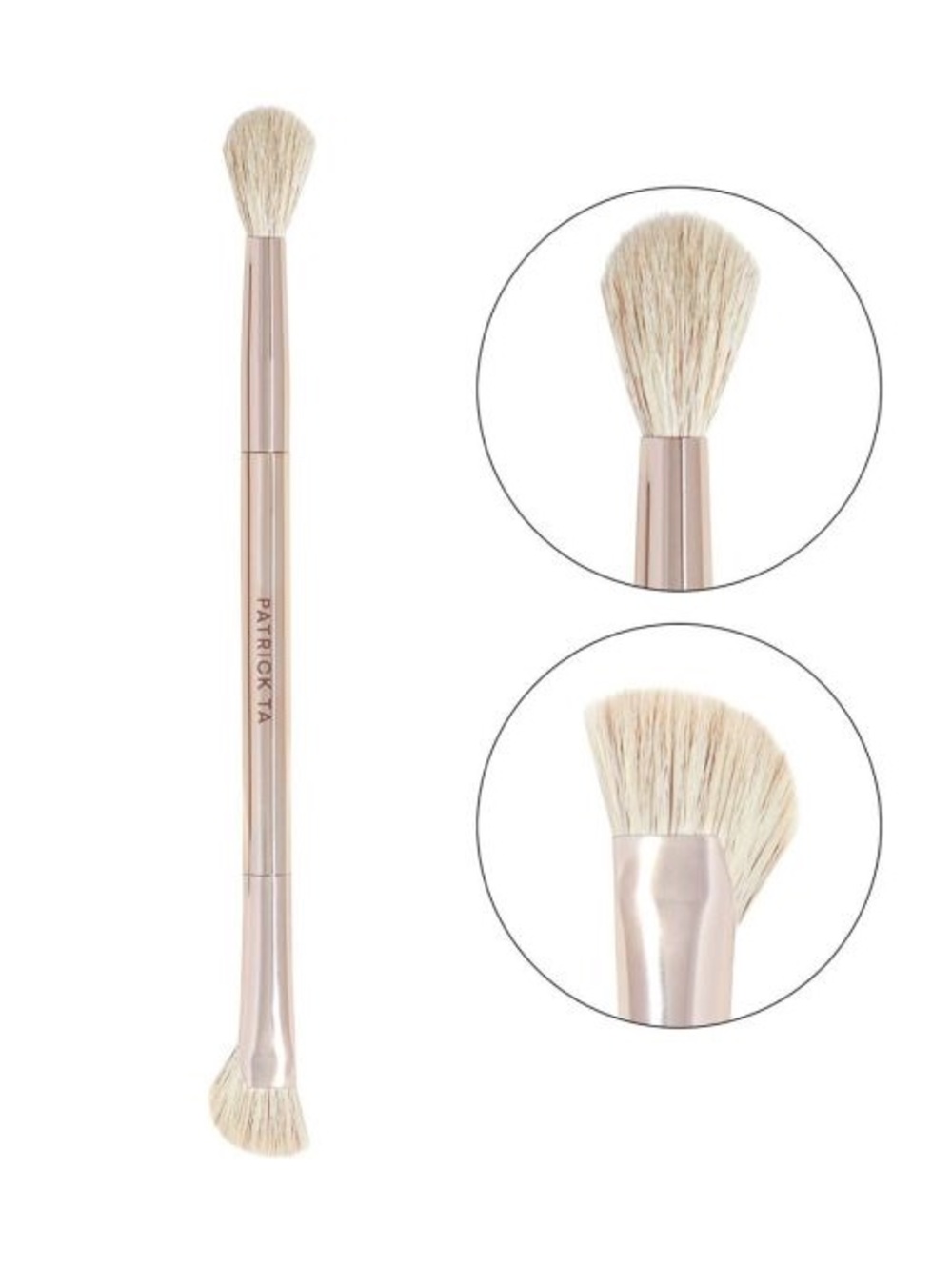 Patrick Ta Rose Gold Synthetic Dual Ended For Nose Contour Makeup Brush